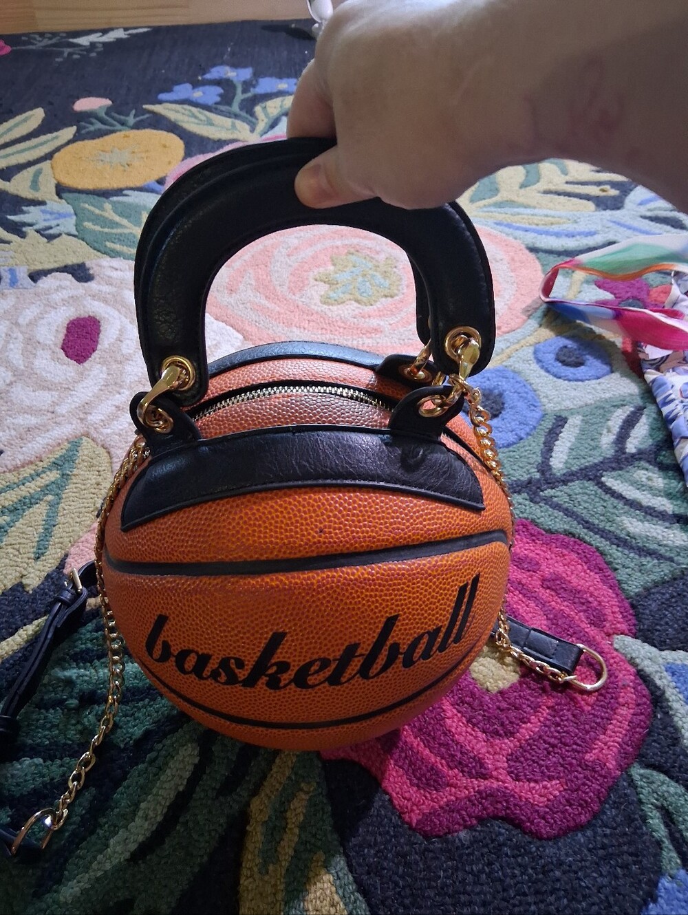 Basketball Shaped Crossbody Bag - Orange